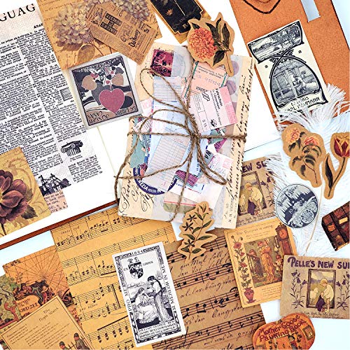 Mayplous 4 Packs Vintage Pattern Paper Set Scrapbook Paper Decorative Paper Kraft Paper with Print Single-Sided in Various Sizes and Shapes for Card Making Paper Craft Die Cutting Collage (Artistic) - Image 5