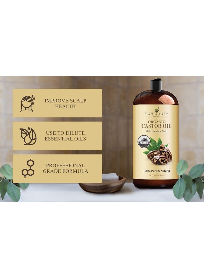 handcraft Blends Handcraft Blends Organic Castor Oil - 28 Fl Oz - 100% Pure and Natural - Premium Grade Carrier Oil for Hair Growth, Eyelashes and Eyebrows - Hair and Body - Expeller-Pressed & Hexane-Free - Image 4