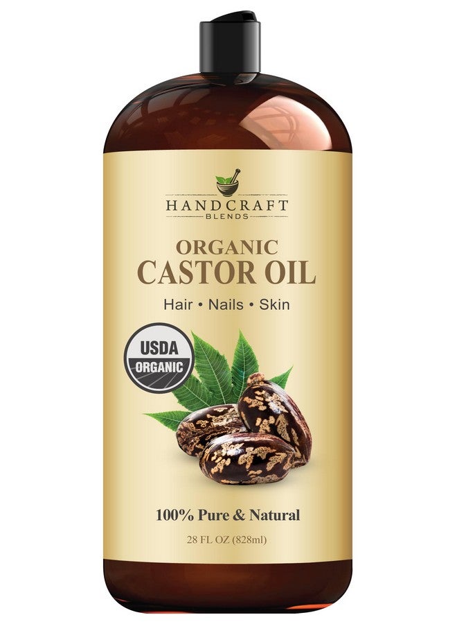 handcraft Blends Handcraft Blends Organic Castor Oil - 28 Fl Oz - 100% Pure and Natural - Premium Grade Carrier Oil for Hair Growth, Eyelashes and Eyebrows - Hair and Body - Expeller-Pressed & Hexane-Free - Image 1