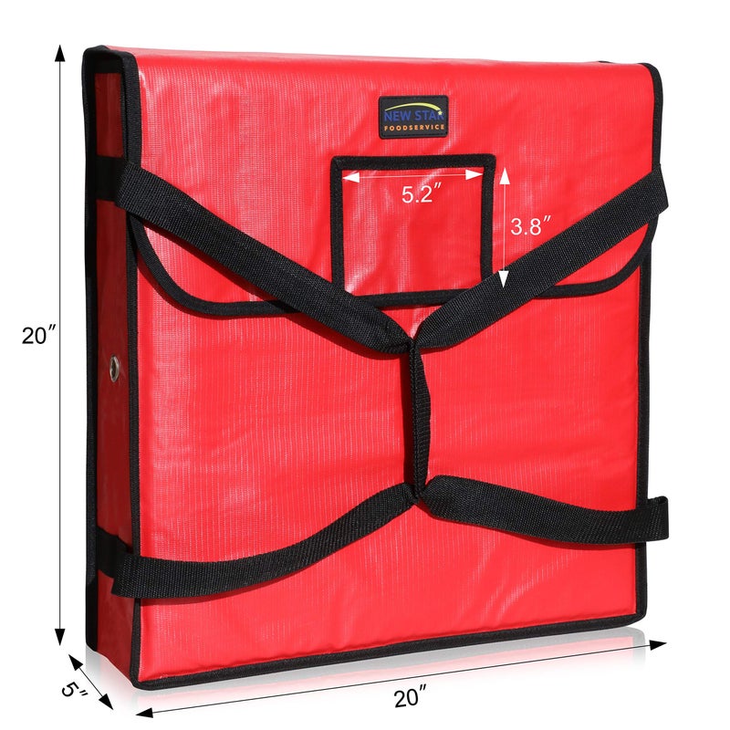 New Star Foodservice 50097 Insulated Pizza Delivery Bag, 20 by 20 by 5-Inch, Red - Image 2