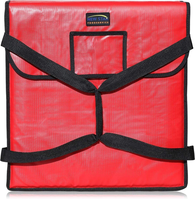 New Star Foodservice 50097 Insulated Pizza Delivery Bag, 20 by 20 by 5-Inch, Red - Image 1