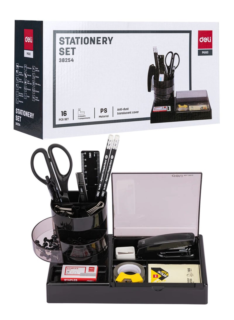 Deli 16-Piece Desk Stationery Set With Desk Organizer - Image 1