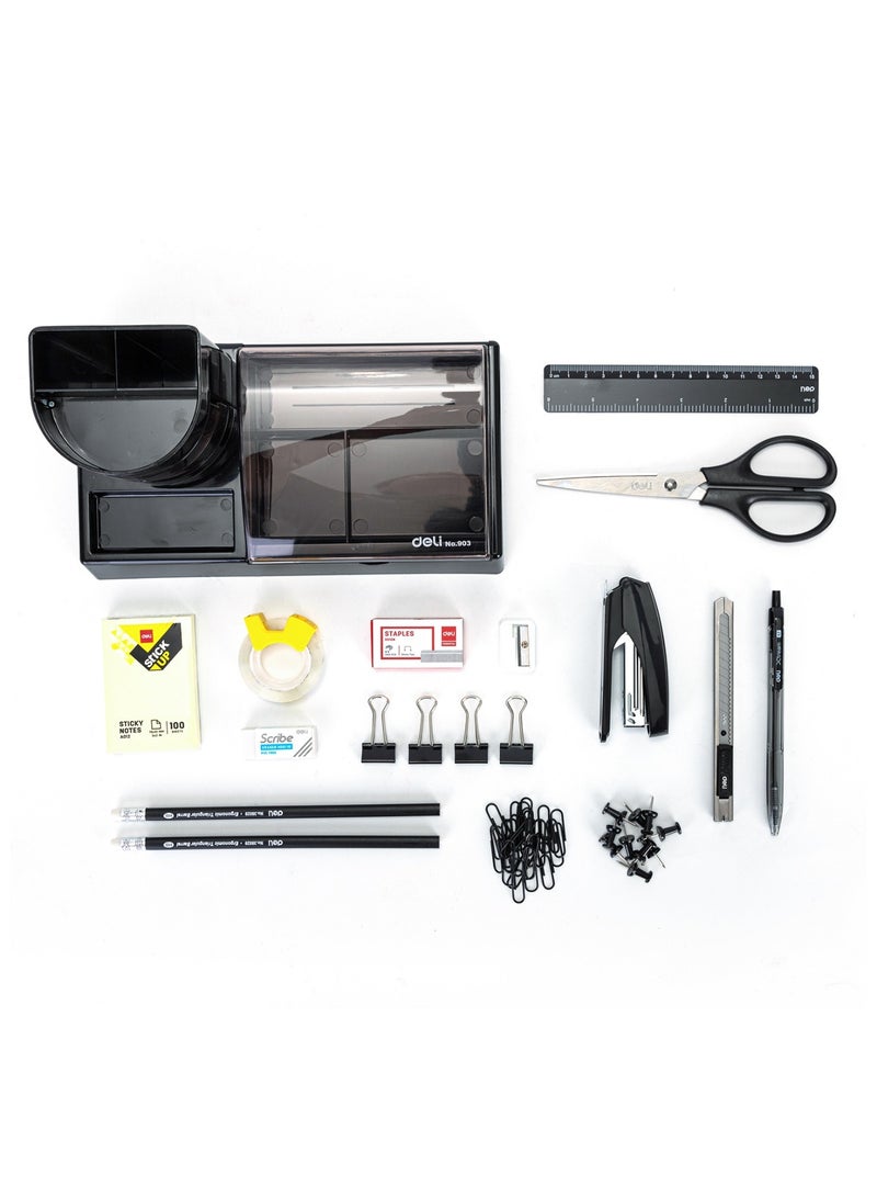 Deli 16-Piece Desk Stationery Set With Desk Organizer - Image 2