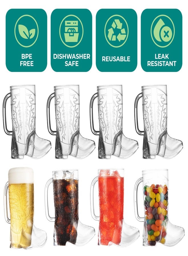 JoyServe Cowboy Boot Cups - (Bulk Pack of 12) 17oz Drink Mugs, Reusable BPA-Free Plastic Drinking Mug Cups for Kids, Western Themed Rodeo Birthday Party Decorations and Supplies - Image 3