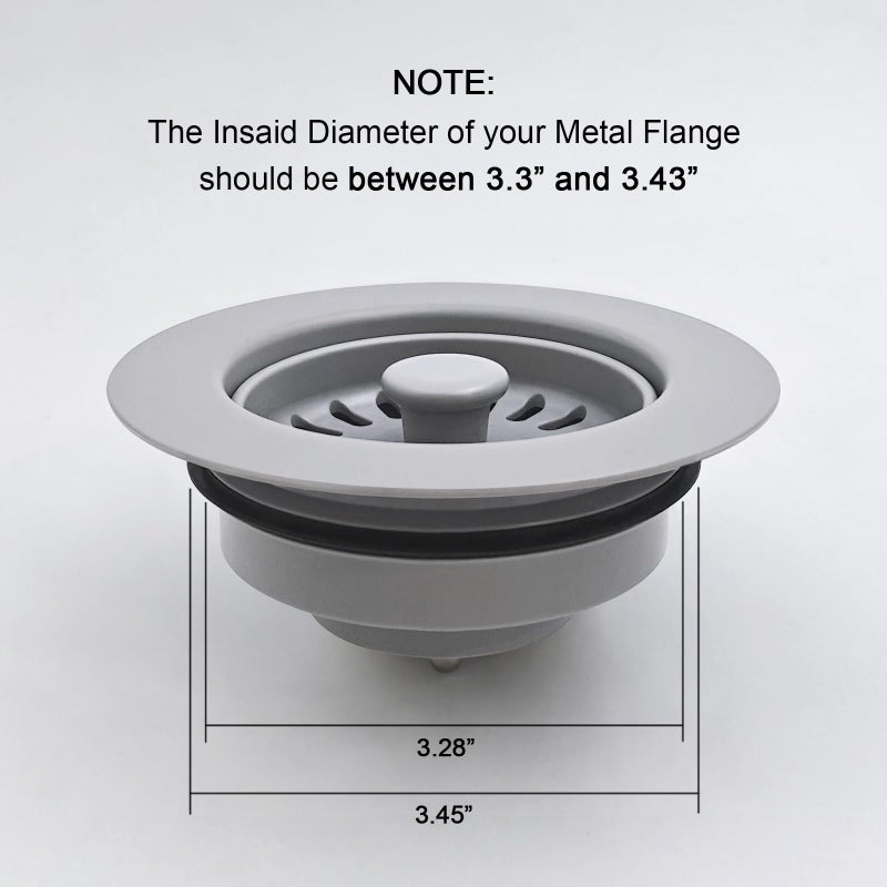 GZILA Garbage Disposal Strainer and Stopper with Decorative Disposal Flange in Gray, Matching Gray Granite Kitchen Sink and Faucet, Fit 3.5 Inch Standard Drain Hole - Image 2