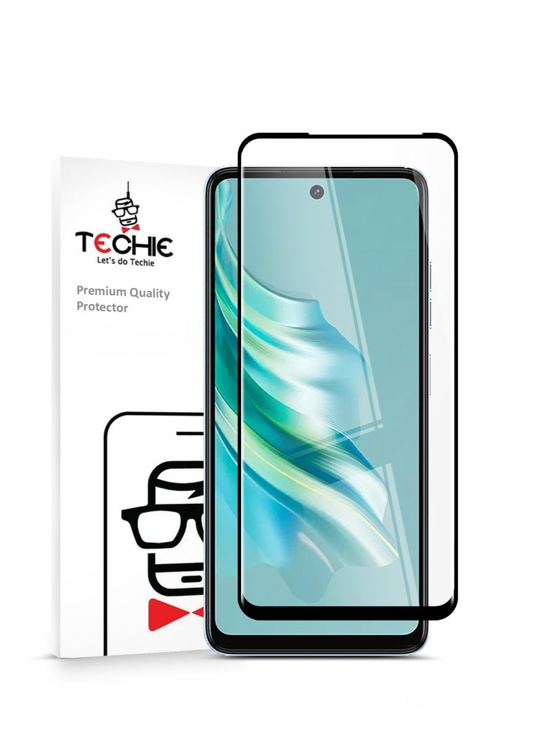 Techie Full Cover 10H Hardness HD Tempered Glass Screen Protector for Tecno Spark 20 - Anti-Scratch, Anti-Fingerprint, and Bubbles Free Technology - Image 1