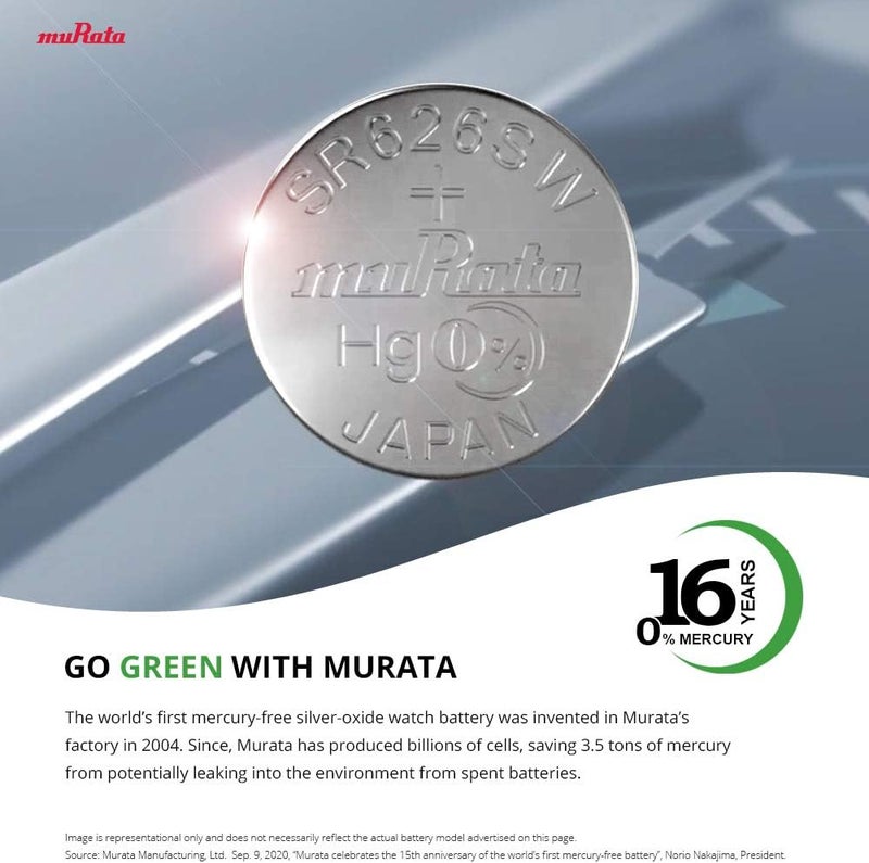 muRATA 315/SR716SW Pack of 5 Made in Japan Watch Battery - Image 3