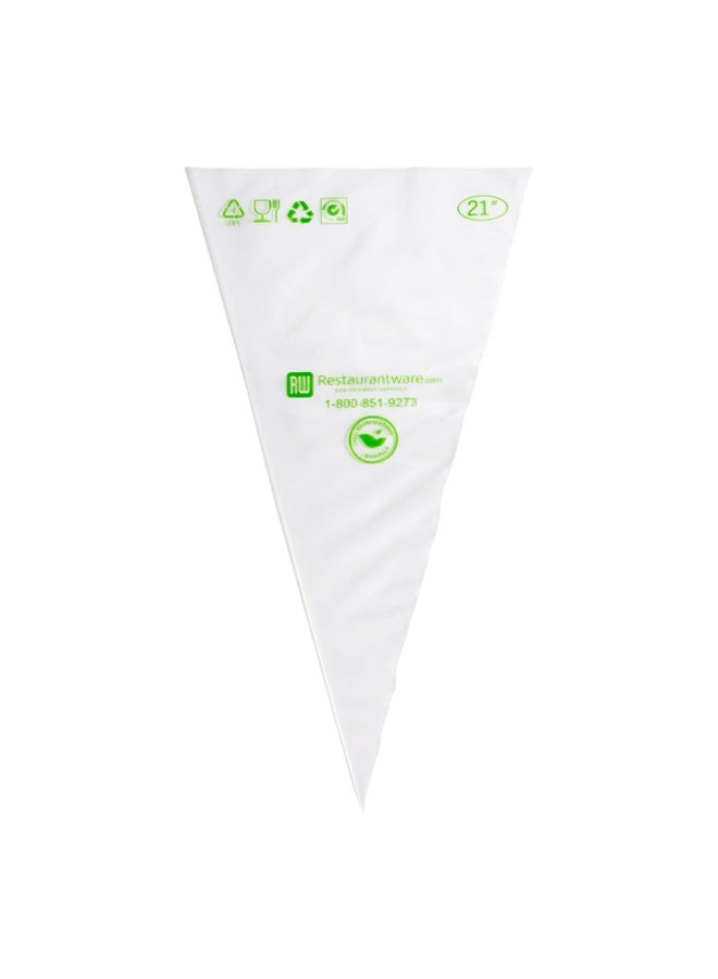 Restaurantware Pastry Tek 21 x 10.2 Inch Piping Bags, 100 Disposable Pastry Bags - Sturdy, No Slip, Clear Plastic Baking Bags, To Decorate Cakes, For Parties Or Bakeries - Image 1