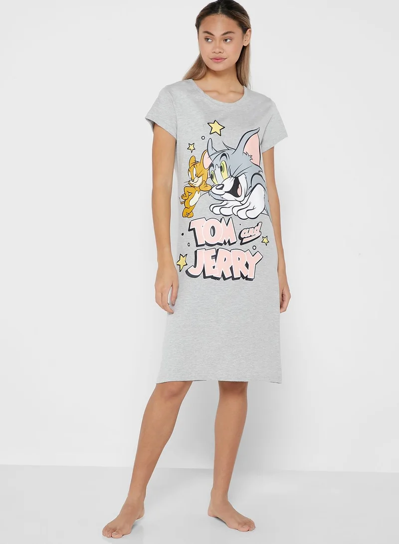 Mezotic Round Neck Midi Nightdress