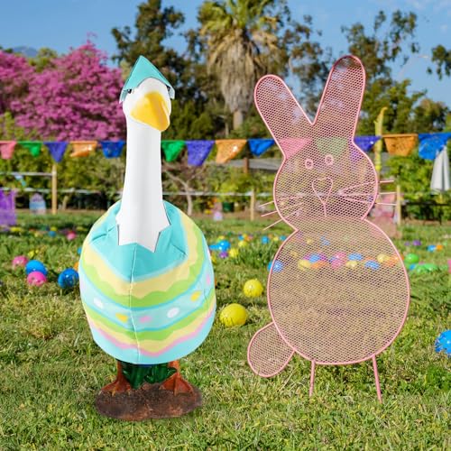 Arrowbash Goose Outfit Easter Egg Goose Clothes Porch Outfit Lawn Clothing for 23" High Cement or Plastic Lawn Porch Clothes, Garden Costume - Image 4