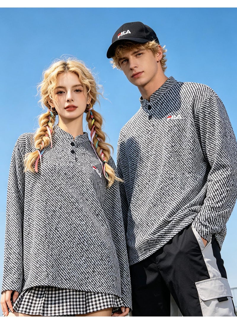 فيلا FILA Men's and women's knitted sweater with half-open collar - Image 4