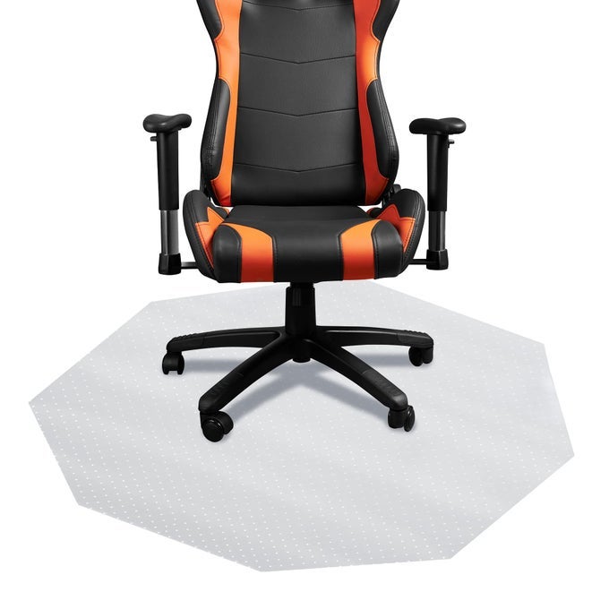 OCTAGON GAMING CHAIR MAT COMPUTER AND OFFICE CHAIR MAT FOR CARPET CLEAR 46 INCHES X 495 INCHES