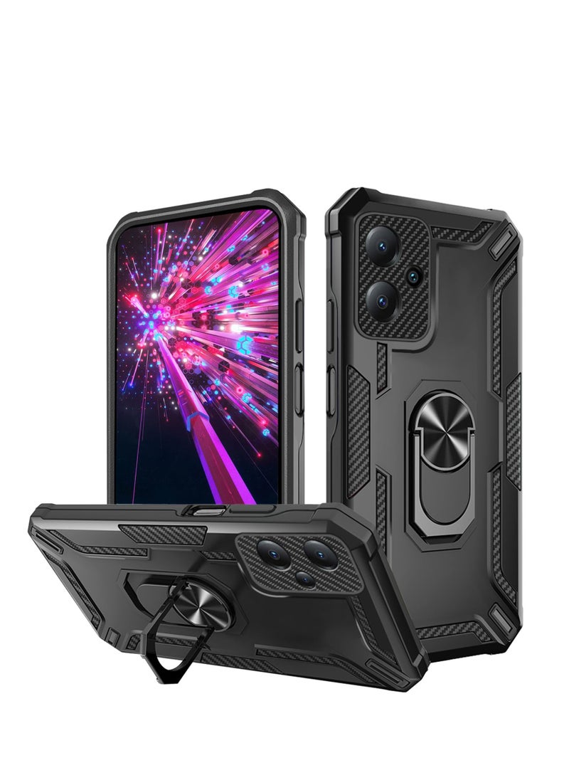 Excefore جراب عسكري مقاوم للصدمات شديد التحمل لهاتف Xiaomi Redmi Note 12 5G /Poco X5، حامل حلقي يدور 360 درجة جراب عسكري مقاوم للصدمات، لهاتف Xiaomi Redmi Note 12 5G /Poco X5 LB (أسود)  - Image 1
