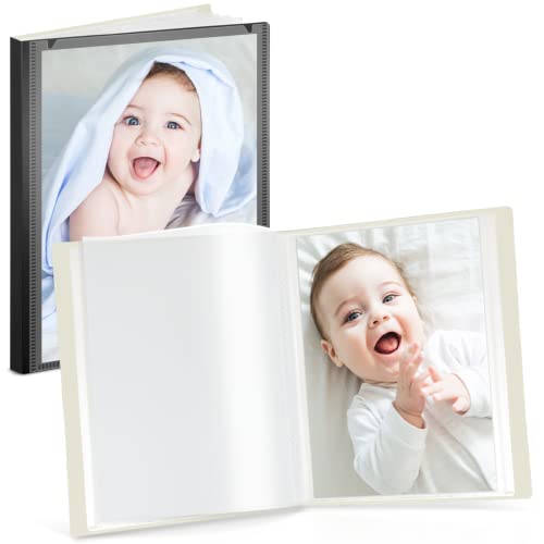 CRANBURY Small Photo Binder 5x7 (Black), 2-Pack Plastic Photo Book, 24 Pockets Show 48 Pictures, Mini Picture Presentation Binder with Customizable Album Cover, 5 x 7 Clear Sleeves - Image 1
