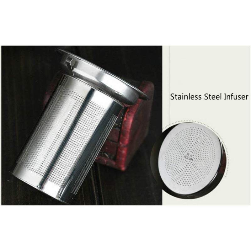 Asng Glass Teapot with Stainless Steel Infuser Lid Borosilicate Glass Tea Kettle Stovetop Safe Blooming Loose Leaf TeapotGlass Square Pot 750ML26oz - Image 2