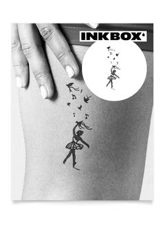 Inkbox Temporary Tattoos, Semi-Permanent Tattoo, One Premium Easy Long Lasting, Water-Resistant Temp Tattoo with For Now Ink - Lasts 1-2 Weeks, Freedom Of Dance, 5 x 2 in
