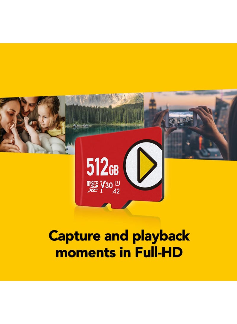 Play 512Gb Microsdxc Uhs-I Memory Card C10 U3 V30 A2 Full Hd Video Up To 160-100 Mbs Expanded Storage For Nintendo Switch Gaming Devices Smartphones Tablets - Image 3