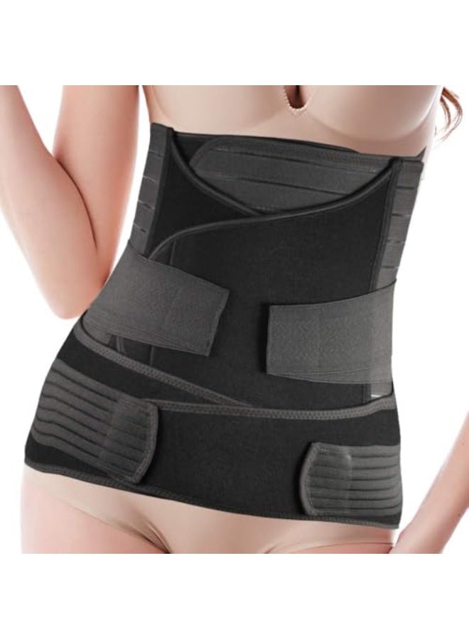 Generic Postpartum Belly Wrap 3 in 1 Support Recovery Belt - C Section Belly Band, Post Pregnancy Postnatal Maternity Girdles for Women Body Shaper - Post Partum Waist Shapewear Belt C-section Binder Corset, 