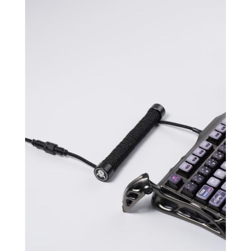 كابل Aviator USB ملفوف للوحات المفاتيح الميكانيكية، أسود، نايلون مضفر متين، تصميم خالٍ من التشابك - Image 5