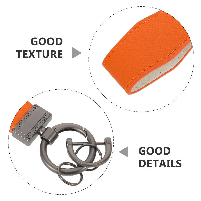 Faux Leather Car Keychain: Keychain with Swivel Clasp and Anti-Loss D- - Car key Key Chain for Men and Women - Image 2