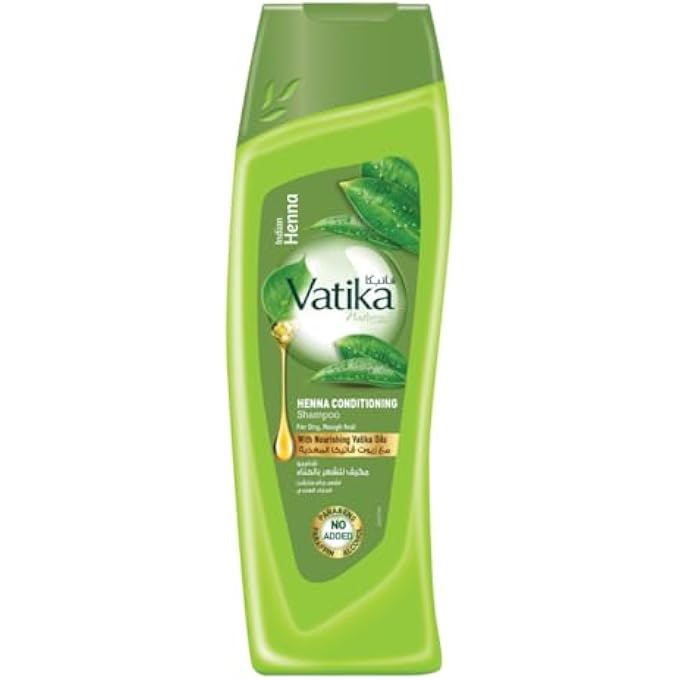 Vatika Naturals Henna Conditioning Shampoo for Dry and Frizzy Hair, Herbal Color Protect Shampoo with Natural Henna, Deep Moisture, Shine, Smoothness and Gentle Daily Hair Care, 400ml