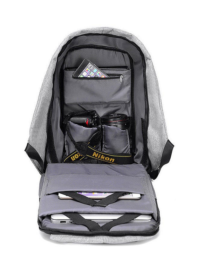 docooler Multifunction Backpack Casual Daypack With USB Connection Grey/Black - Image 4