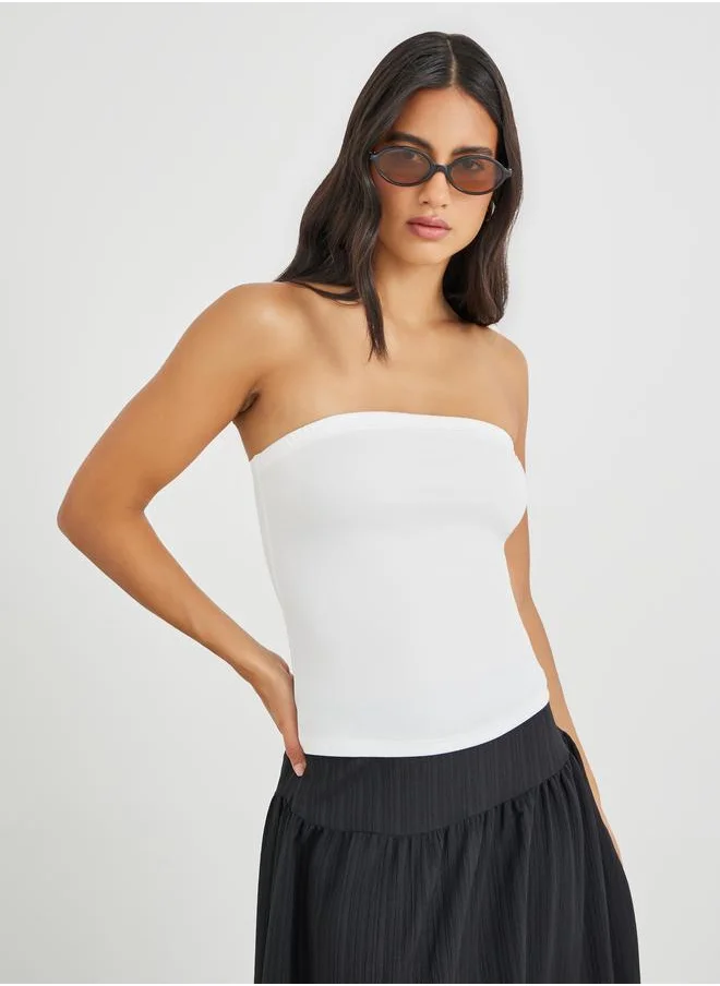 Styli Styli Solid Bandeau Neck Top