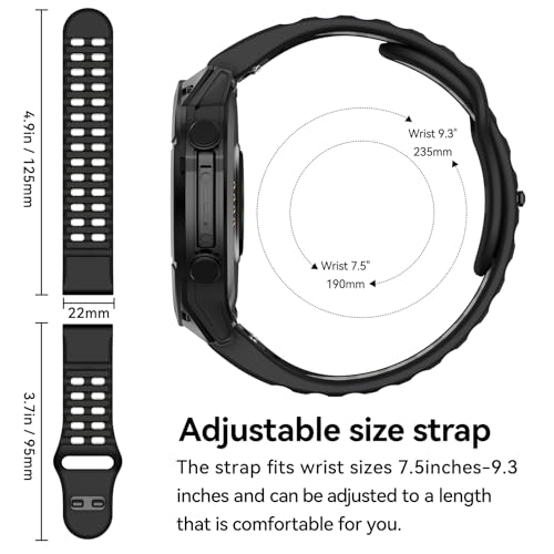 MYSNBKN Compatible with Fenix 8 47mm/Fenix E/Fenix 7/6/5 Watch Band 22mm Easy-fit Silicone Soft Sport Band Replacment for Fenix 7 Pro/Fenix 6 Pro/Fenix 5 Plus/Forerunner 945/935 Smartwatches - Image 4