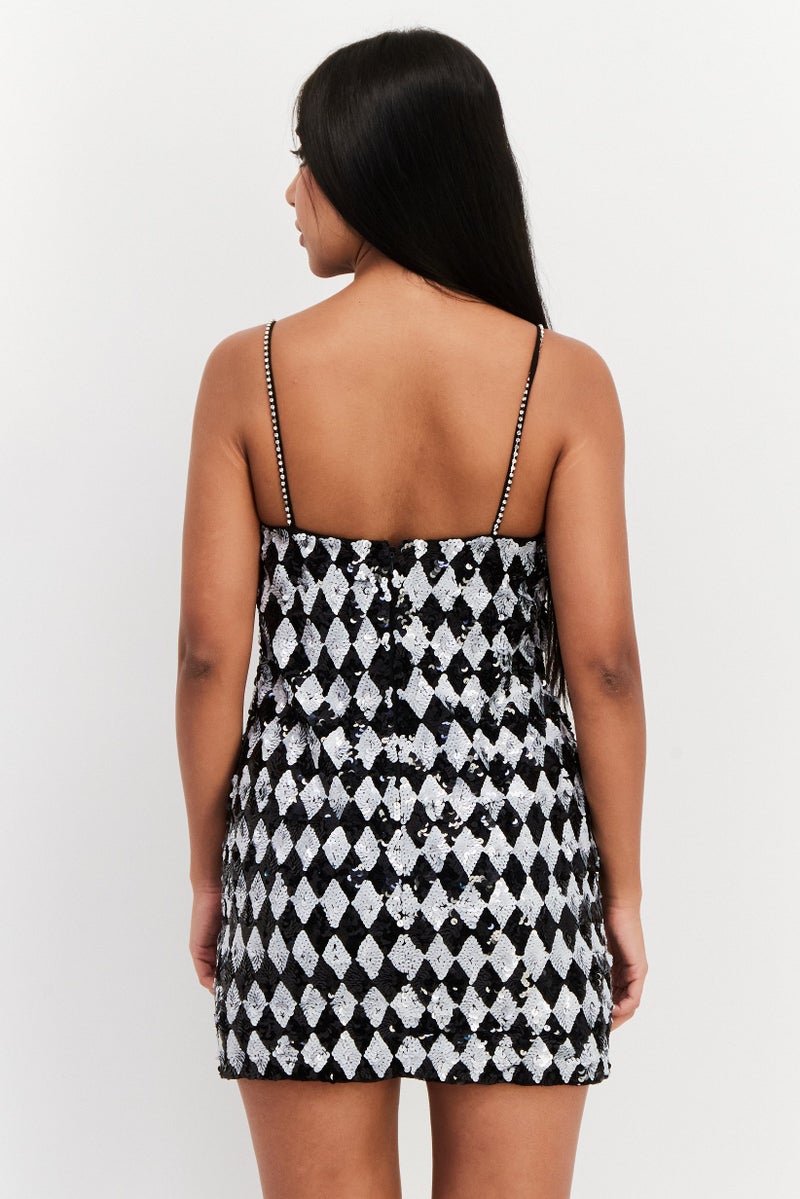 RIVER ISLAND Women Lightly Padded Textured Mini Dress , Black - Image 4