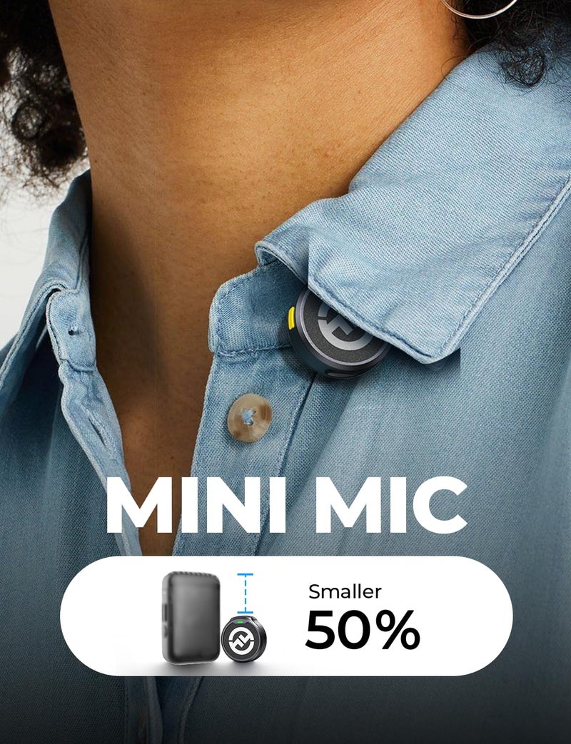 HollyView Hollyland Lark M2 Wireless Microphone for iPhone14 & Below, Mini Magnetic Microphone, 300m Range, Hi-Fi Audio, Noise Cancelling, 30h Use, Video Recording (2TX + Lightning RX + Charging Case) - Image 2