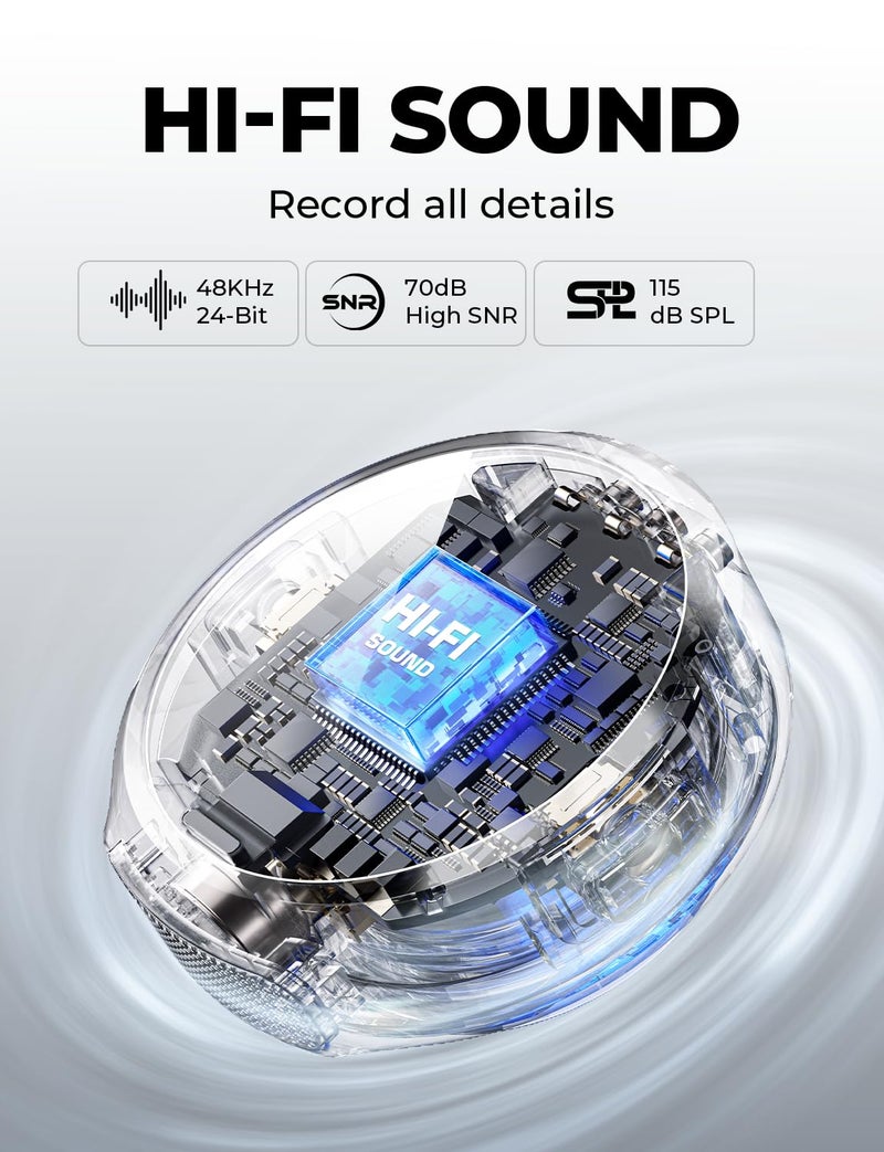 HollyView Hollyland Lark M2 Wireless Microphone for iPhone14 & Below, Mini Magnetic Microphone, 300m Range, Hi-Fi Audio, Noise Cancelling, 30h Use, Video Recording (2TX + Lightning RX + Charging Case) - Image 4