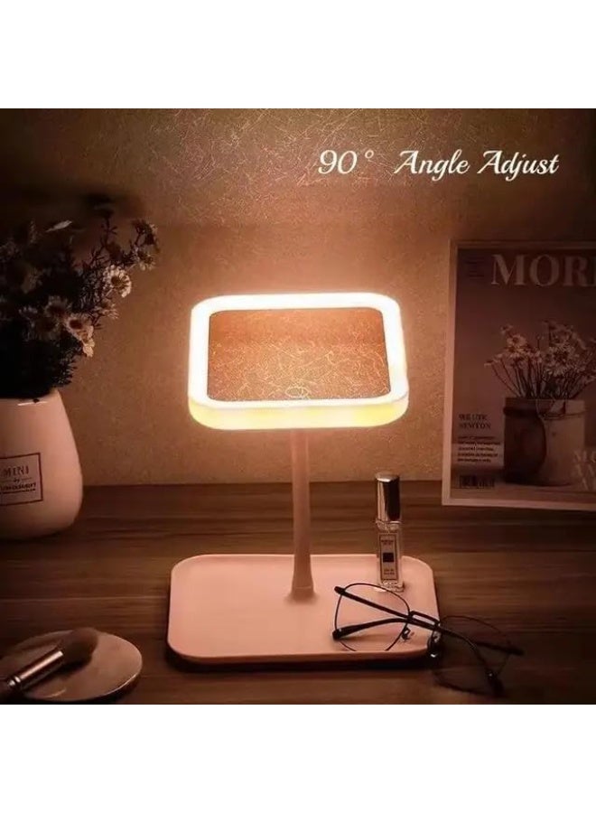 Kimaya Makeup Vanity Mirror with Lights, LED Makeup Mirror with 3 Color Modes, Tabletop Vanity Lighted Mirror with Smart Touch Control, 5X Magnification, Light Up Make Up Mirror with Storage Tray, Pink - Image 4