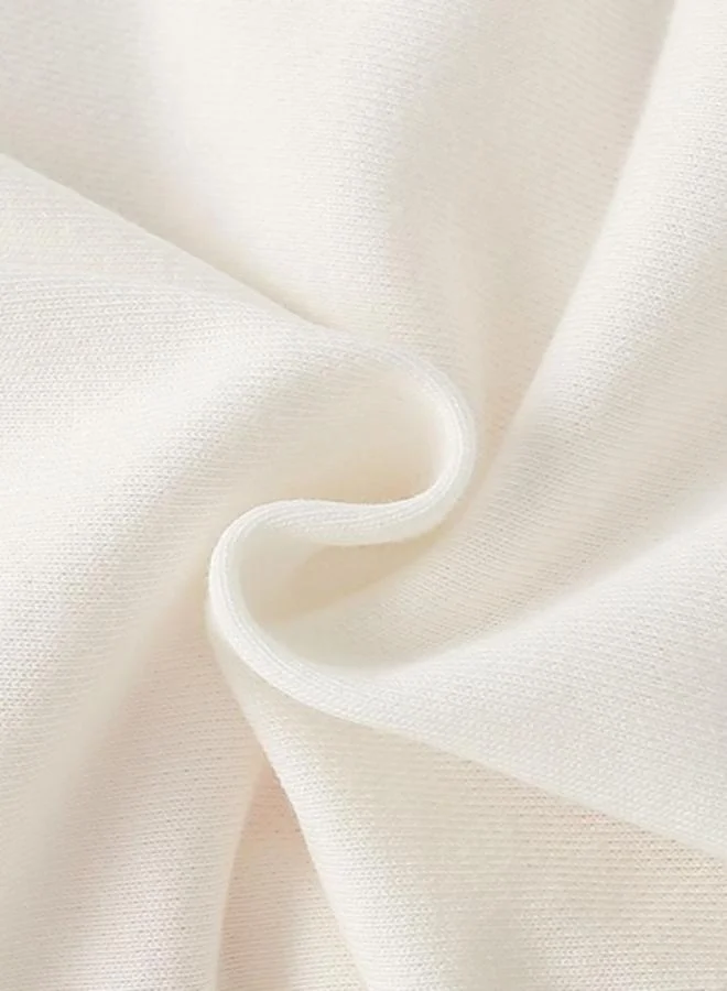 YUNIQEE White Printed Long Sleeve Crew Neck T-Shirt