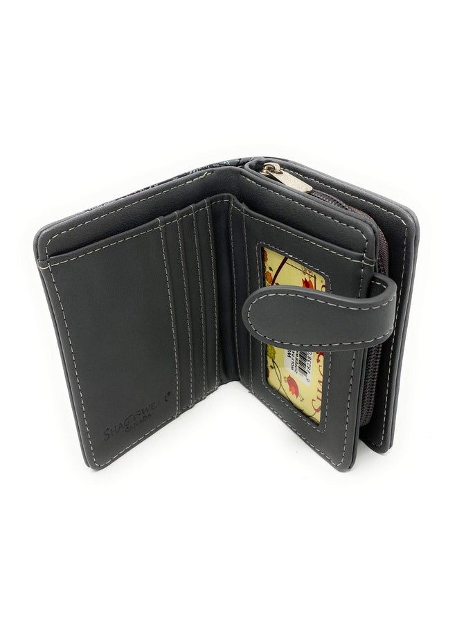 Shag Wear Small Wolf Paw Women'S Bifold Wallet Dark Grey Vegan Leather …  - Image 3