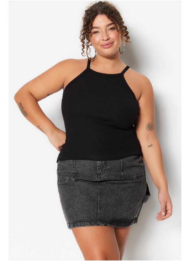 trendyol - Black Halter Neck Basic Knitted Undershirt TBBSS23CV00000 - Image 1