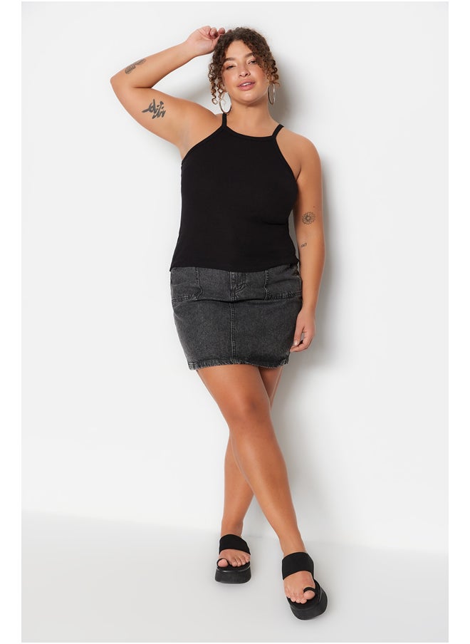 trendyol - Black Halter Neck Basic Knitted Undershirt TBBSS23CV00000 - Image 1