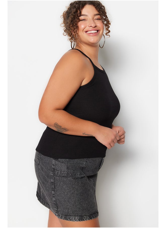 trendyol - Black Halter Neck Basic Knitted Undershirt TBBSS23CV00000 - Image 1