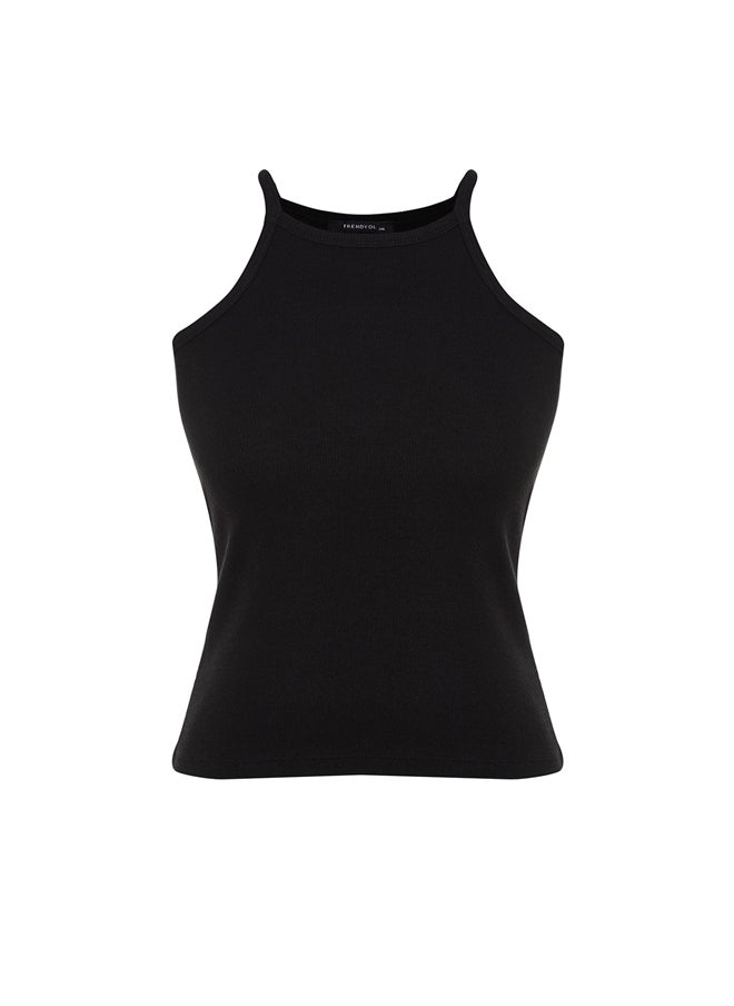 trendyol - Black Halter Neck Basic Knitted Undershirt TBBSS23CV00000 - Image 1