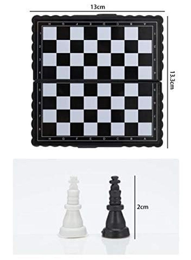 zahab Pocket Size Mini 8" Inch Travel Chess Set with Folding Chessboard Game Practice and Play Educational Toys for Kids and Adults | Charming Black & Ivory Color - Image 2