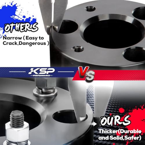KSP PERFORMANCE KSP 3" Front Leveling Kits for Silverado 1500 2WD/4WD 2007-2024, Sierra 2WD/4WD 2007-2024, 3 Inch Suspension Strut Spacers Lift Kits for Pickup with 6 Lug - Image 5