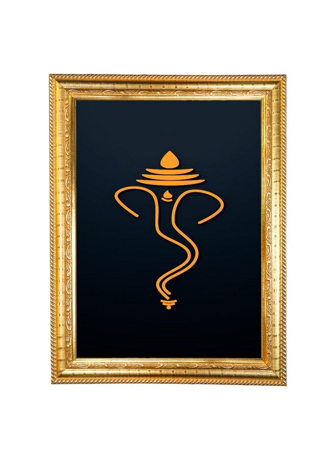 Hawai Ganesha Ganpati Wall Hanging Home Décor Designer Photo Frame, 8.5x7 inch, SFDI522_GLDFRM - Image 1