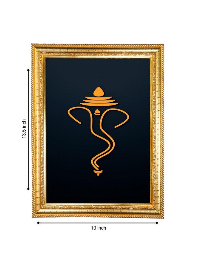 Hawai Ganesha Ganpati Wall Hanging Home Décor Designer Photo Frame, 8.5x7 inch, SFDI522_GLDFRM - Image 2