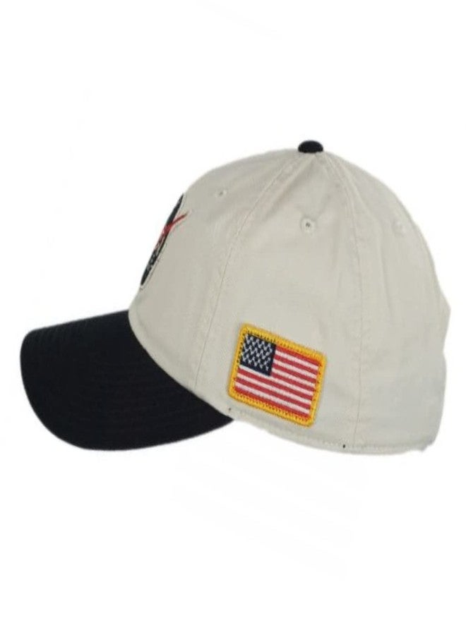 American Needle NASA Officially Licensed United Slouch Baseball Dad Buckle Strap Hat, Ivory/Navy (43570A-NASA) - Image 2