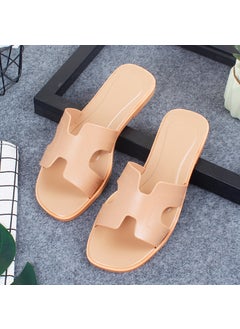 Generic Summer Slippers Women Casual Beach Non-SlipSolid Letter Apricot Solid Letter Apricot 