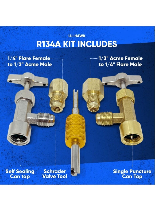 R134A Can Tap Valves, Self-Sealing and Puncture Style Refrigerant Can Tap with Tank Adapters for Refilling Automotive Air Conditioning Systems - Image 2