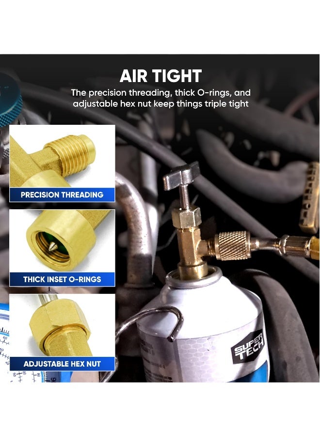 R134A Can Tap Valves, Self-Sealing and Puncture Style Refrigerant Can Tap with Tank Adapters for Refilling Automotive Air Conditioning Systems - Image 3