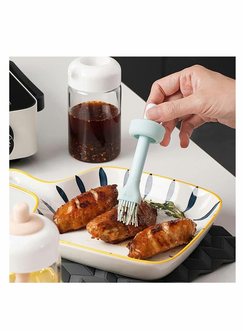SOLARAE Oil Dispenser Bottle with Brush, Vinegar Soy Sauce Mister Bottle, Seasoning Container Glass Condiment Bottles for Kitchen Cooking Baking Air Fryer Basting BBQ Buffet Roasting Marinating - Image 2