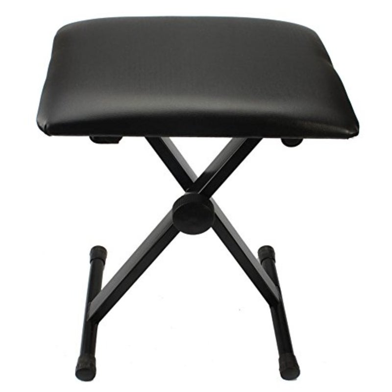 Portable Folding Stool Chair Adjustable X-Style Cushioned Piano Keyboard Bench For Home Office Studio Use Black Lightweight Compact Design for Easy Storage and Carry - Image 1