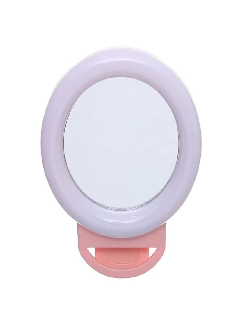 رينج لايت سيلفى للموبايل مصباح إضاءة كاميرا ليد قابلة لإعادة الشحن لتصوير الفيديو، مصباح لاب توب لمؤتمرات الفيديو (ضوء جميع ألوان وفلاشر - Image 1