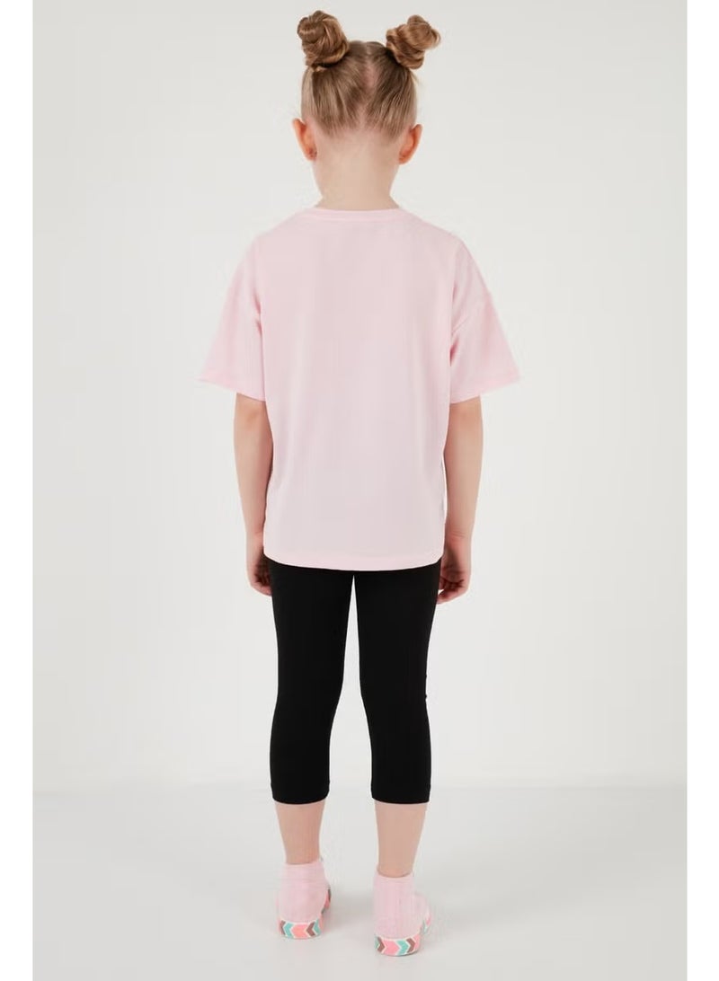 Lela Cotton Crew Neck Short Sleeve Tights Bottom-Top Set Girl's Suit 6212005 - Image 3